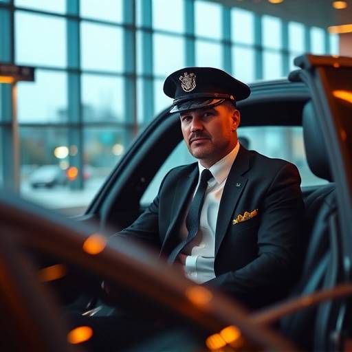 Voiture de luxe avec chauffeur attendant à l'aéroport de Nice